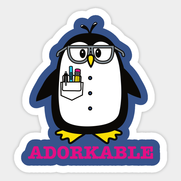 Adorkable Penguin Sticker by toddgoldmanart